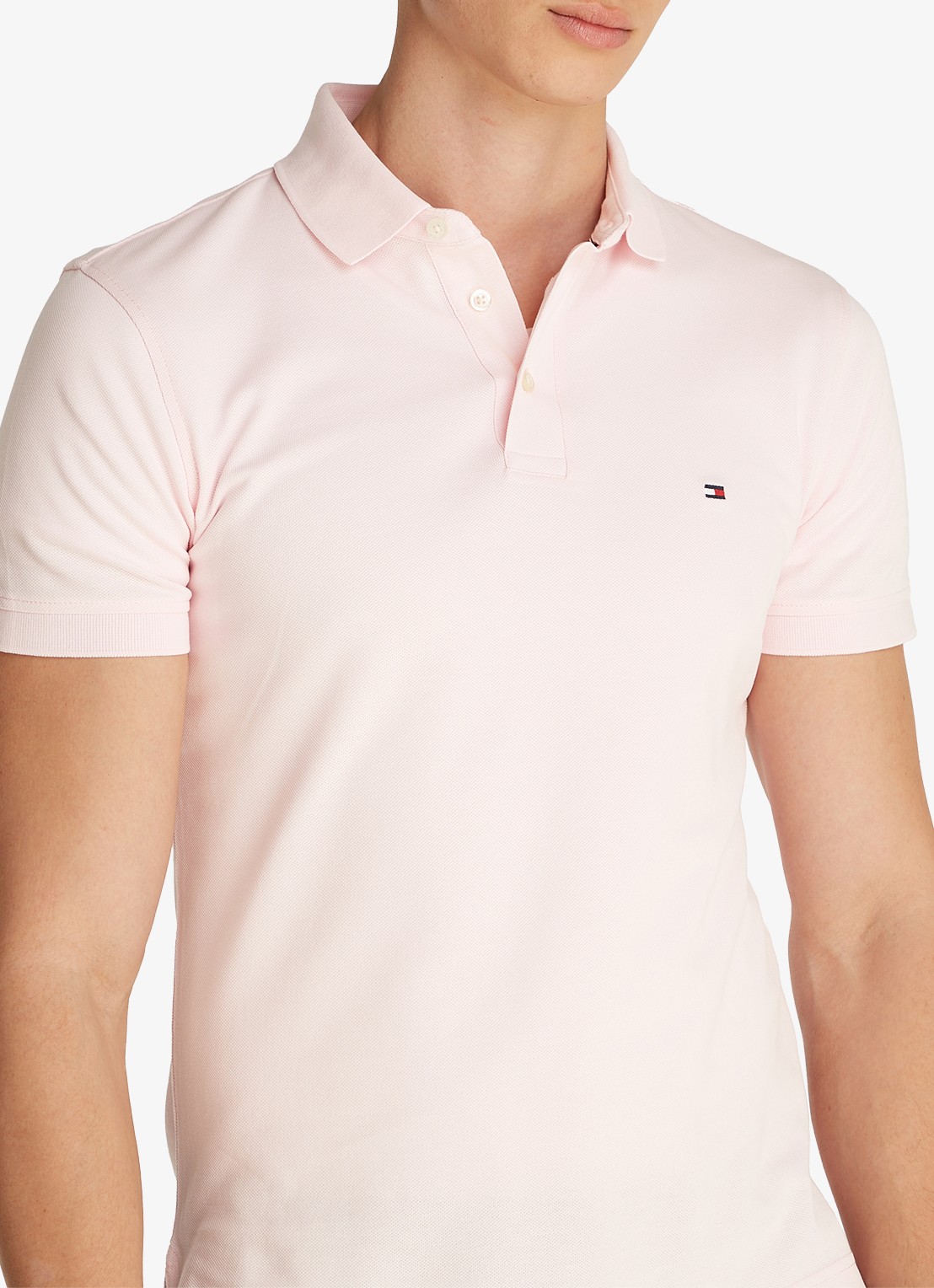 Tommy Hilfiger 1985 slim fit polo met logoborduring - detail 5 light pink / roze