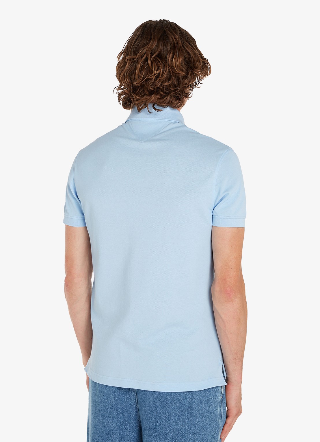 Tommy Hilfiger 1985 slim fit polo met logoborduring - achterkant 2 kingly blue / blauw