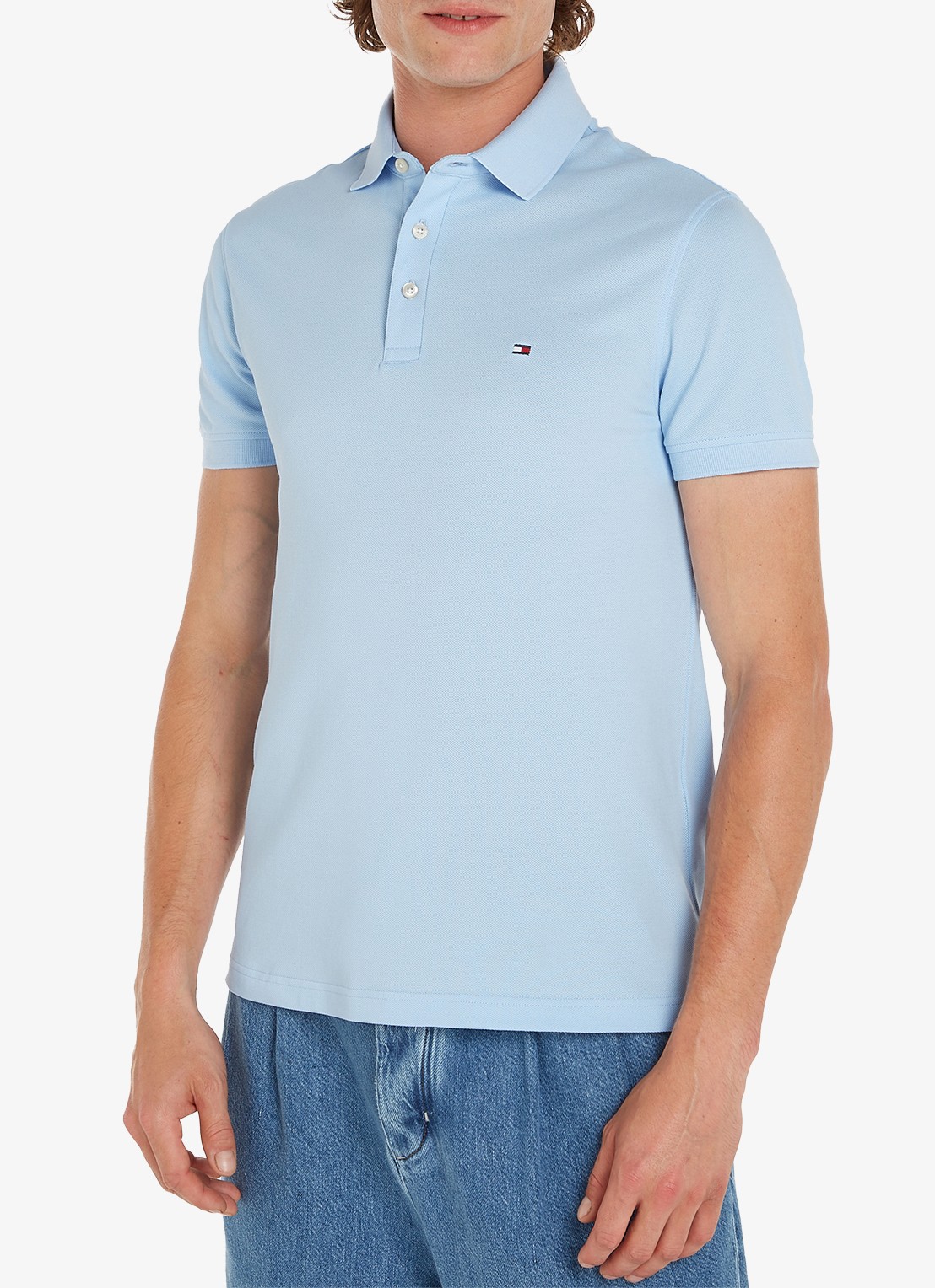 Tommy Hilfiger 1985 slim fit polo met logoborduring - detail 3 kingly blue / blauw