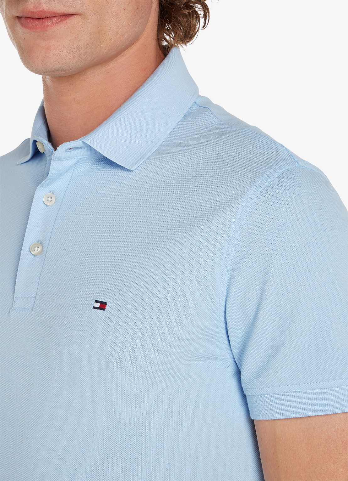 Tommy Hilfiger 1985 slim fit polo met logoborduring - detail 4 kingly blue / blauw