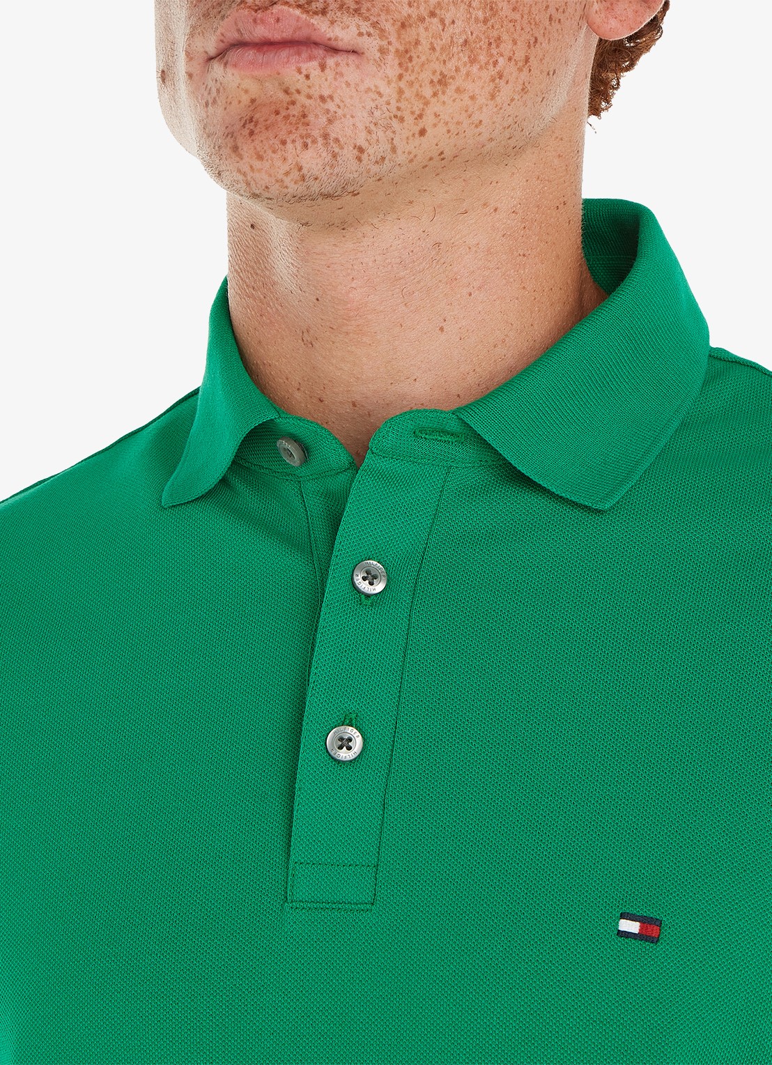 Tommy Hilfiger 1985 slim fit polo met logoborduring - detail 2 olympic green / groen