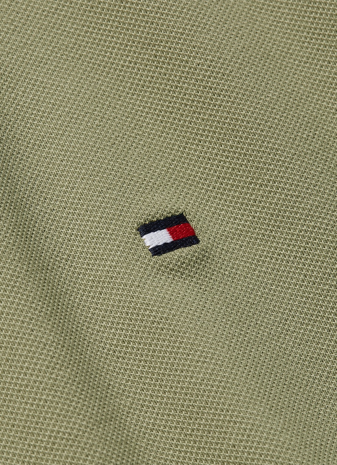 Tommy Hilfiger 1985 slim fit polo met logoborduring - detail 3 faded olive / groen