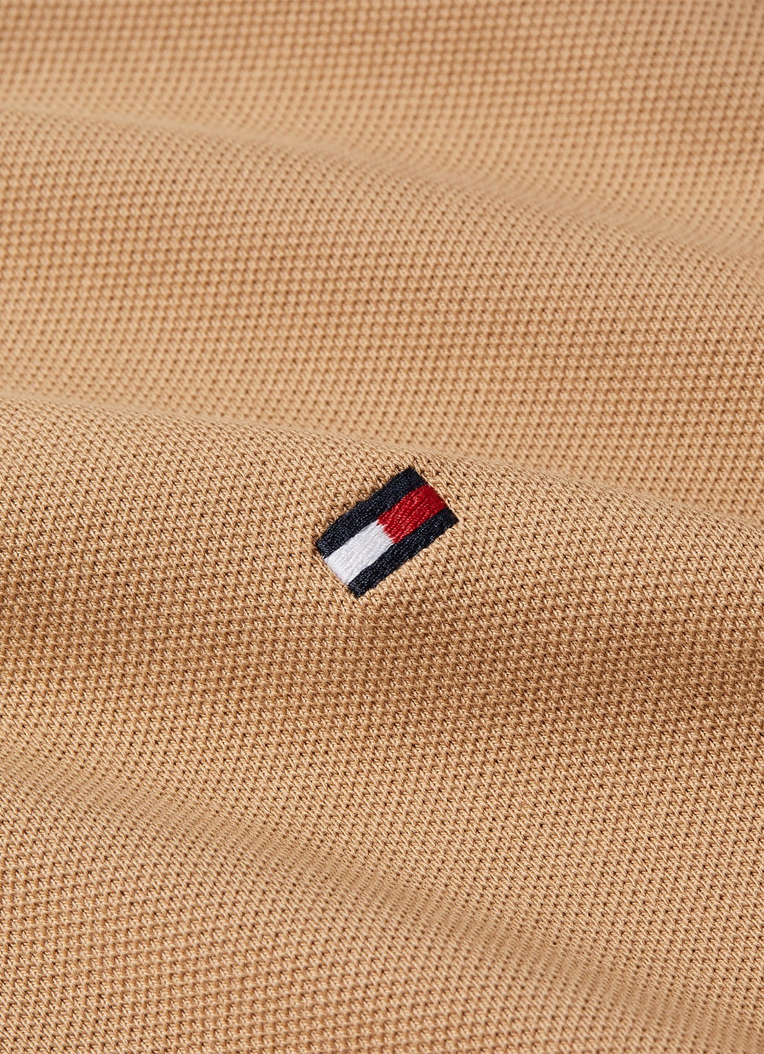 Tommy Hilfiger 1985 slim fit polo met logoborduring - detail classic khaki / beige