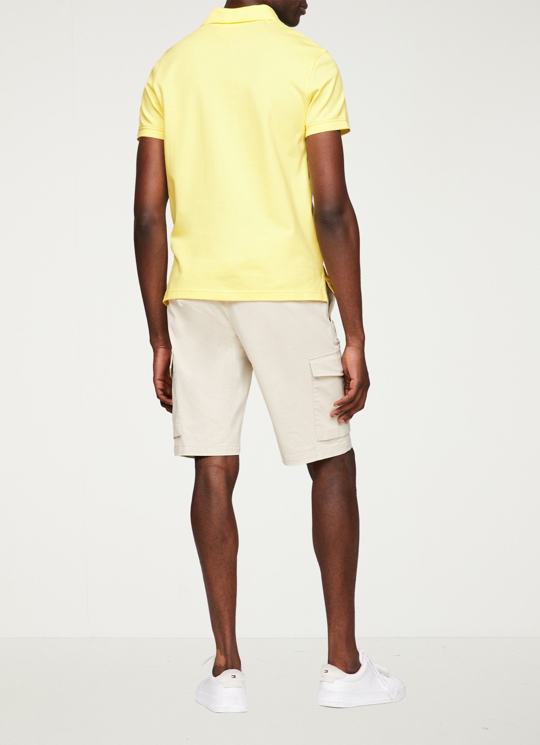 Tommy Hilfiger 1985 slim fit polo met logoborduring - achterkant 5 yellow tulip / geel