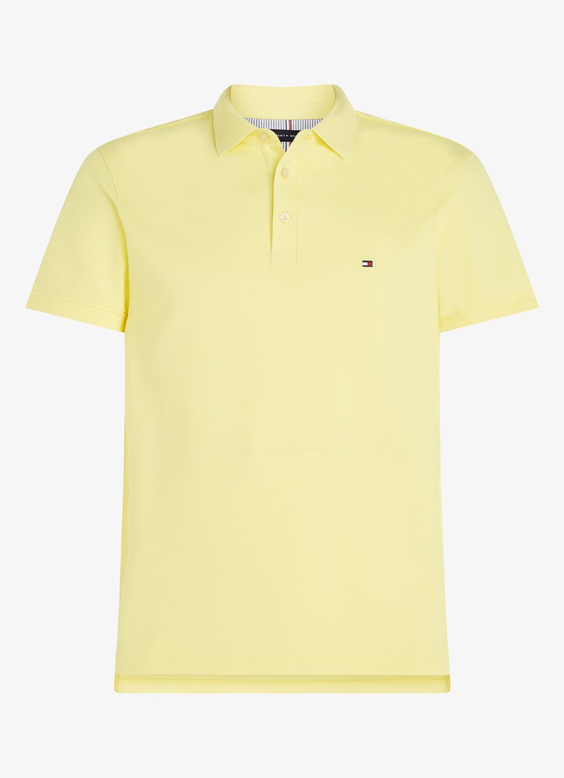Tommy Hilfiger 1985 slim fit polo met logoborduring - voorkant 3 yellow tulip / geel