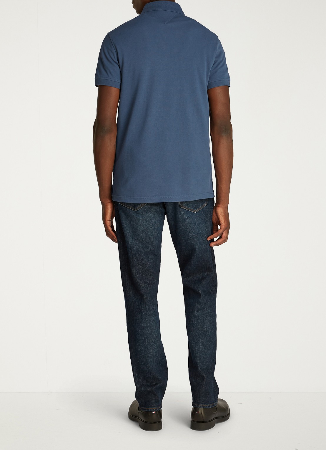 Tommy Hilfiger 1985 slim fit polo met logoborduring - achterkant 8 aegean sea / blauw