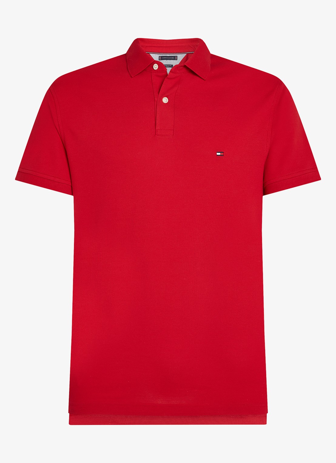 Tommy Hilfiger 1985 slim fit polo met logoborduring - voorkant 5 medium red / rood