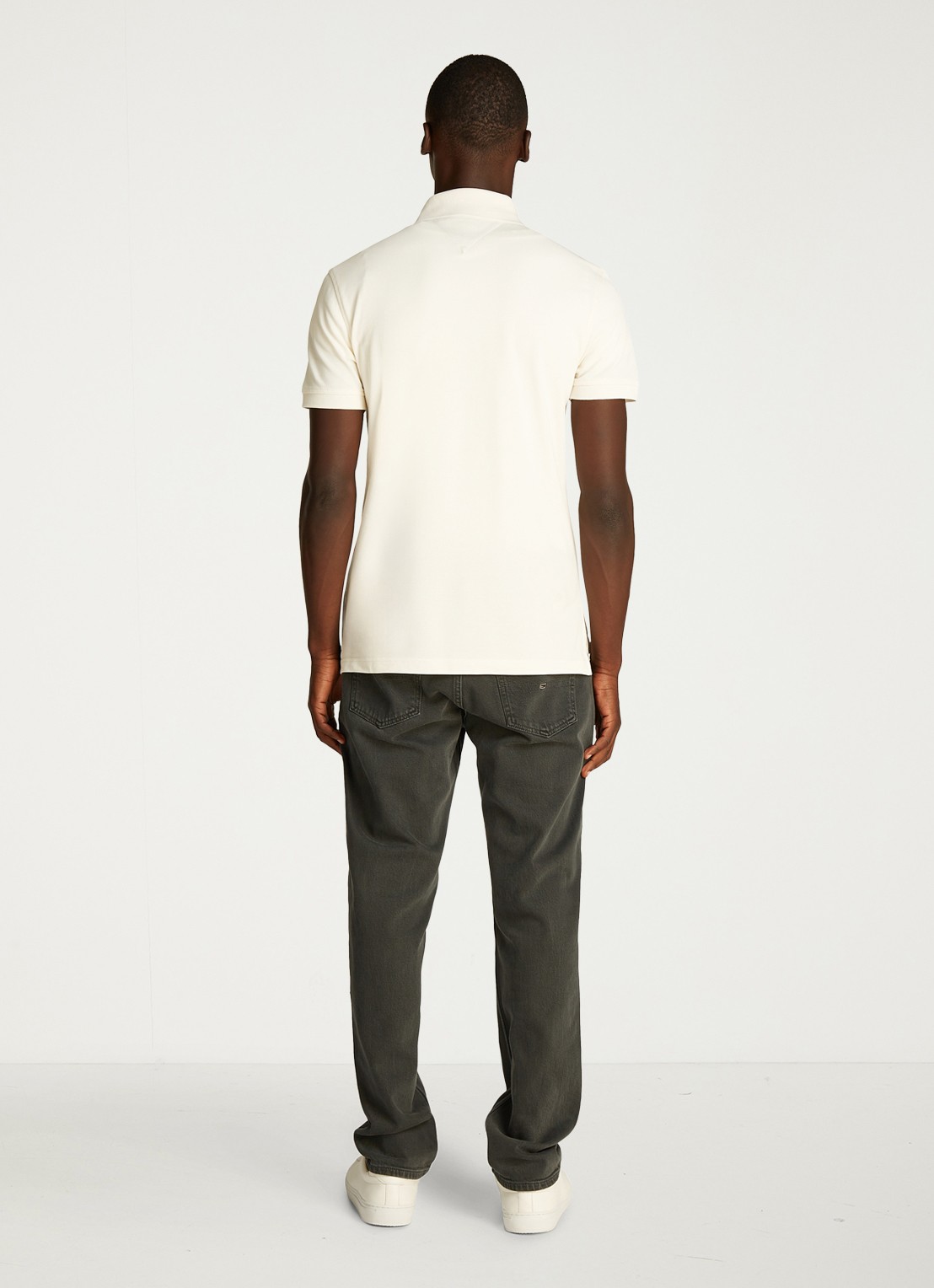 Tommy Hilfiger 1985 slim fit polo met logoborduring - achterkant ivory petal / geel