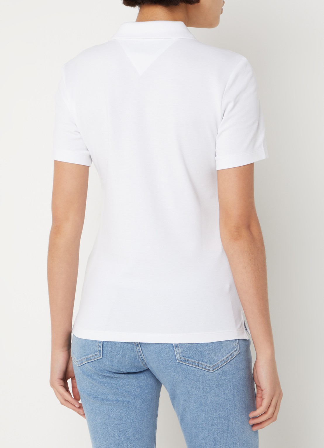 Tommy Hilfiger 1985 slim fit polo van piqué katoen met logo - achterkant wit