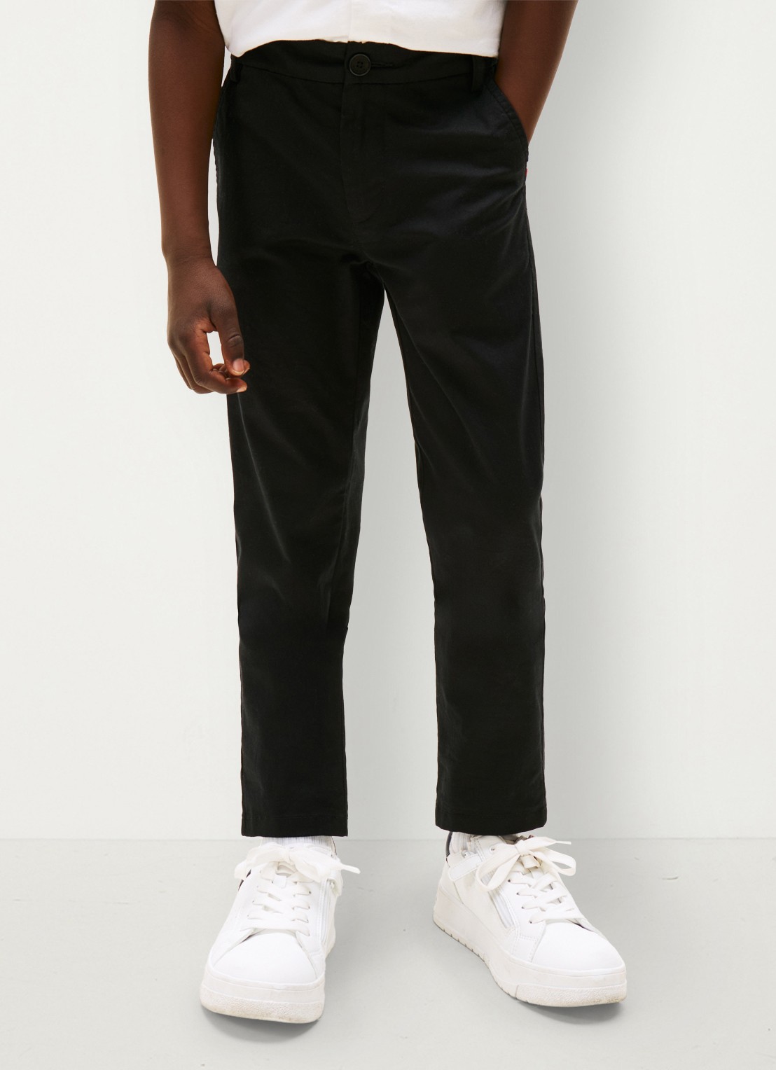 Tommy Hilfiger 1985 straight fit chino met steekzakken - detail 3 zwart