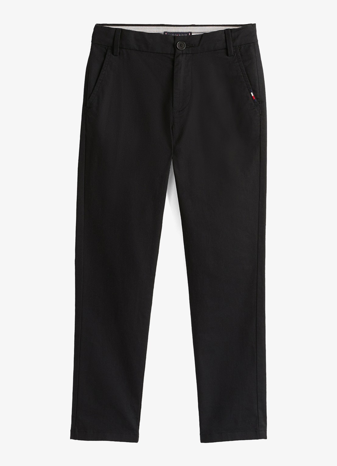 Tommy Hilfiger 1985 straight fit chino met steekzakken - voorkant zwart