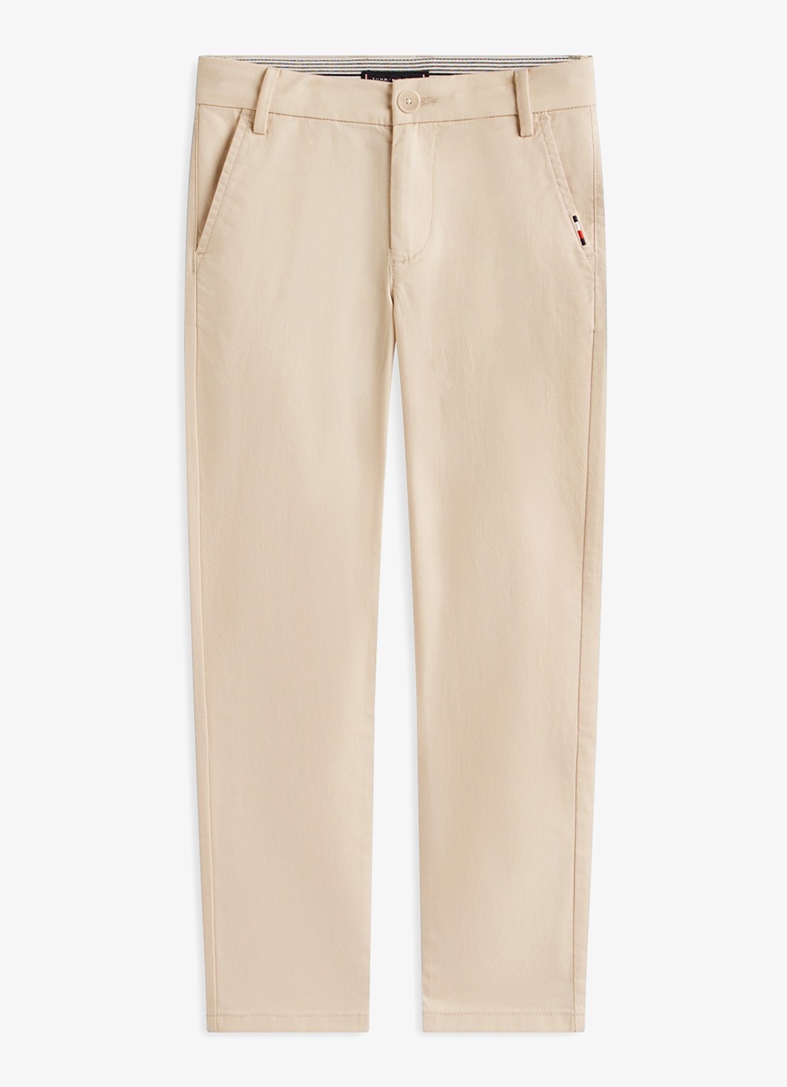 Tommy Hilfiger 1985 straight fit chino met steekzakken - voorkant 3 beige