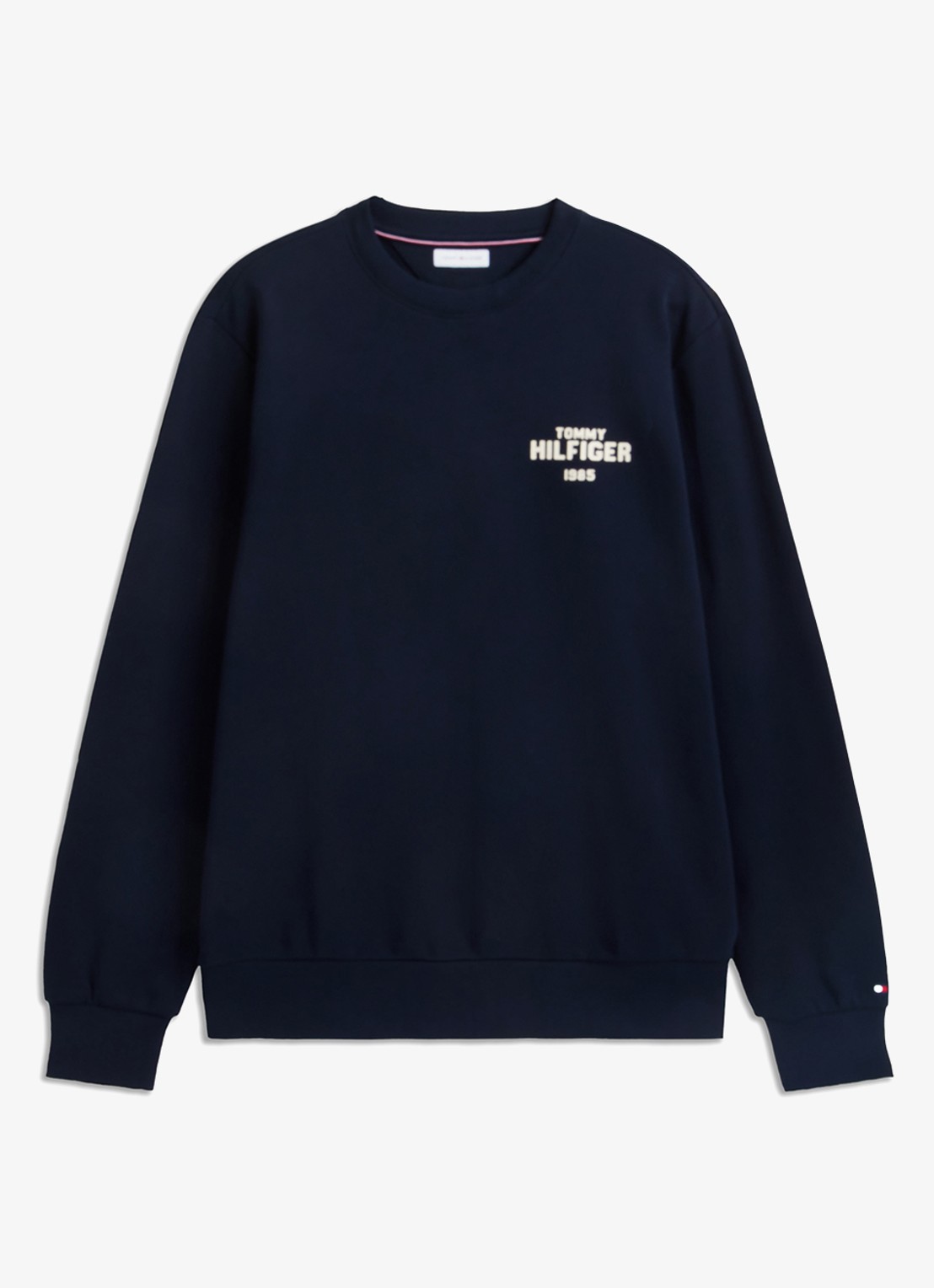 Tommy Hilfiger 1985 Terry sweater met logo  - voorkant 3 donkerblauw