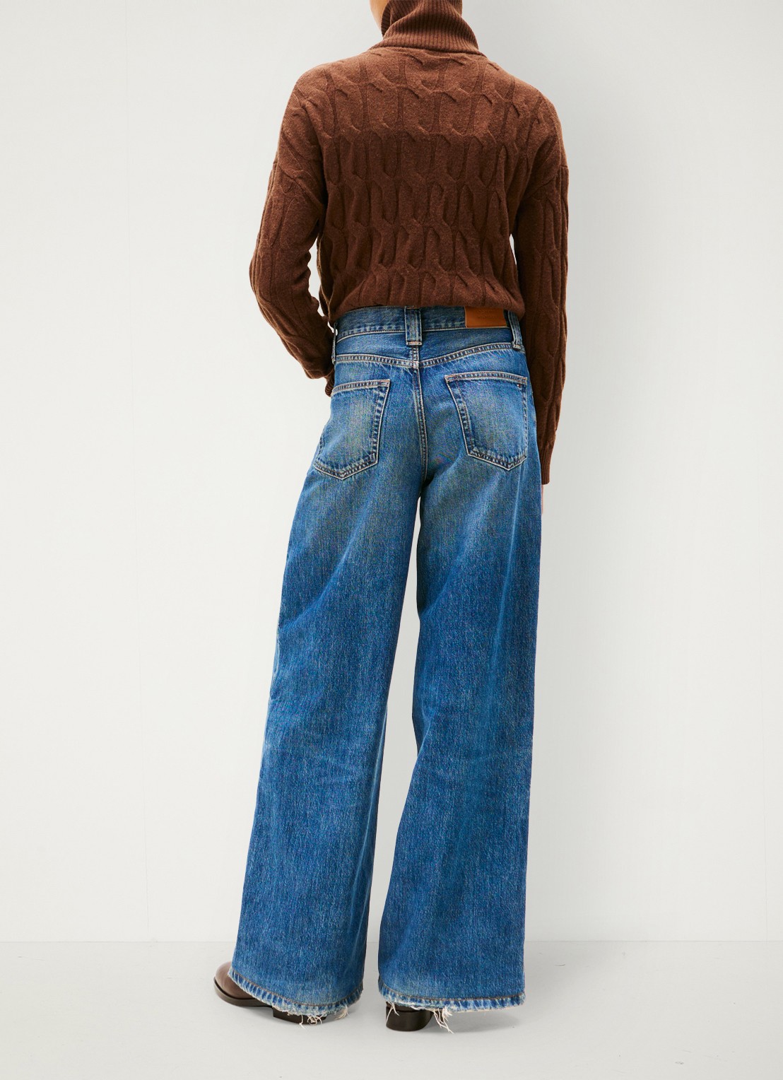 Tommy Hilfiger 70s high waist wide leg jeans met steekzakken - achterkant 4 blauw