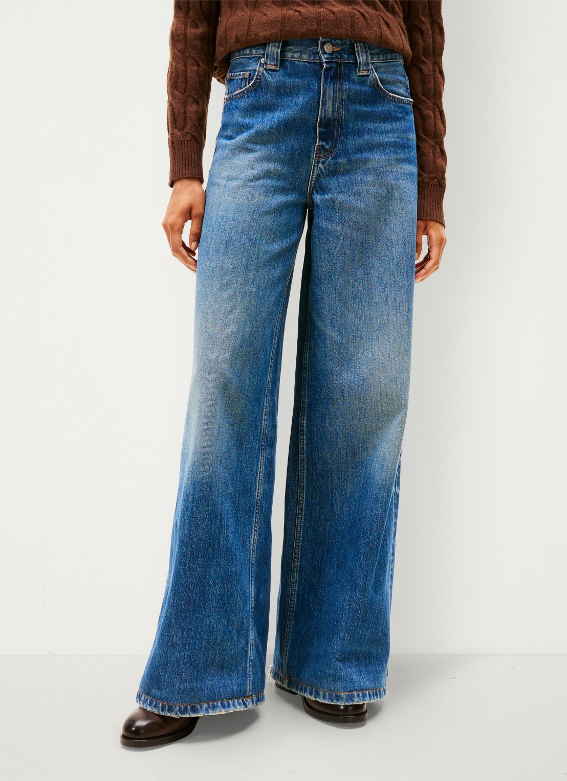Tommy Hilfiger 70s high waist wide leg jeans met steekzakken - detail 3 blauw