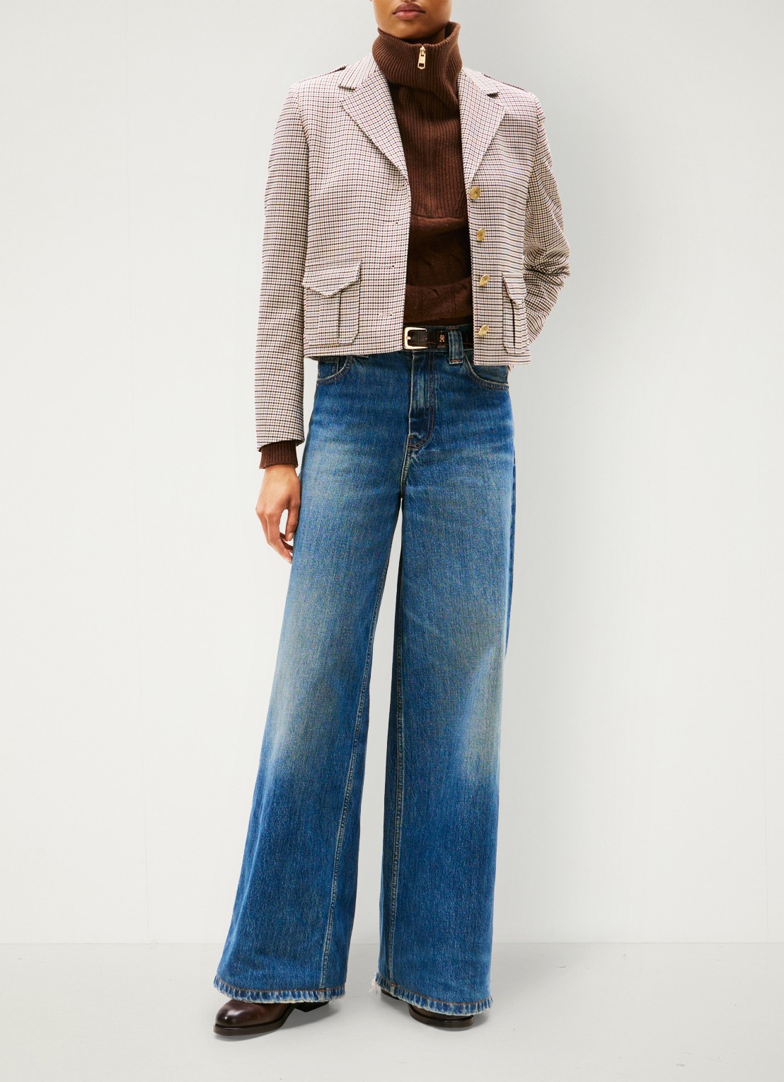 Tommy Hilfiger 70s high waist wide leg jeans met steekzakken - voorkant 2 blauw