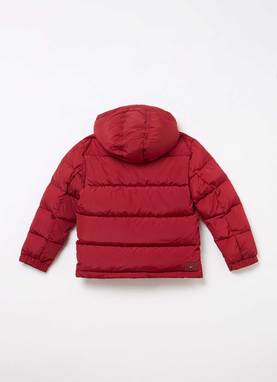 Tommy Hilfiger Alaska gewatteerde jas met afneembaar capuchon - achterkant 3 donkerrood