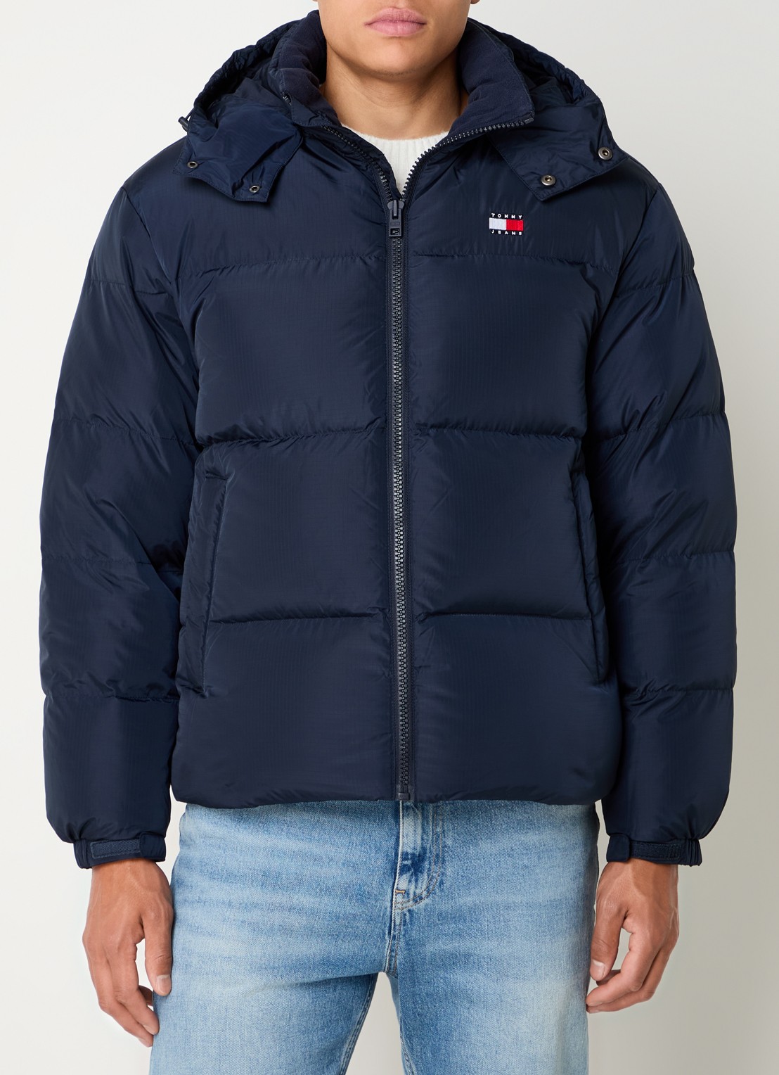 Tommy Hilfiger Alaska puffer jack met donsvulling en afneembare capuchon - achterkant 2 donkerblauw