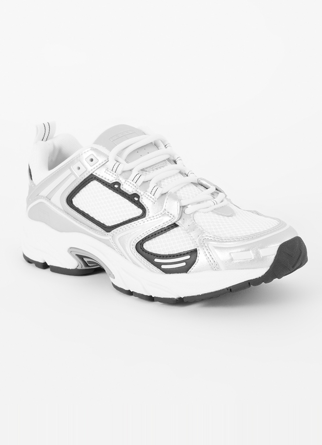 Tommy Hilfiger Archive Runner sneaker met mesh details - voorkant 4 zilver