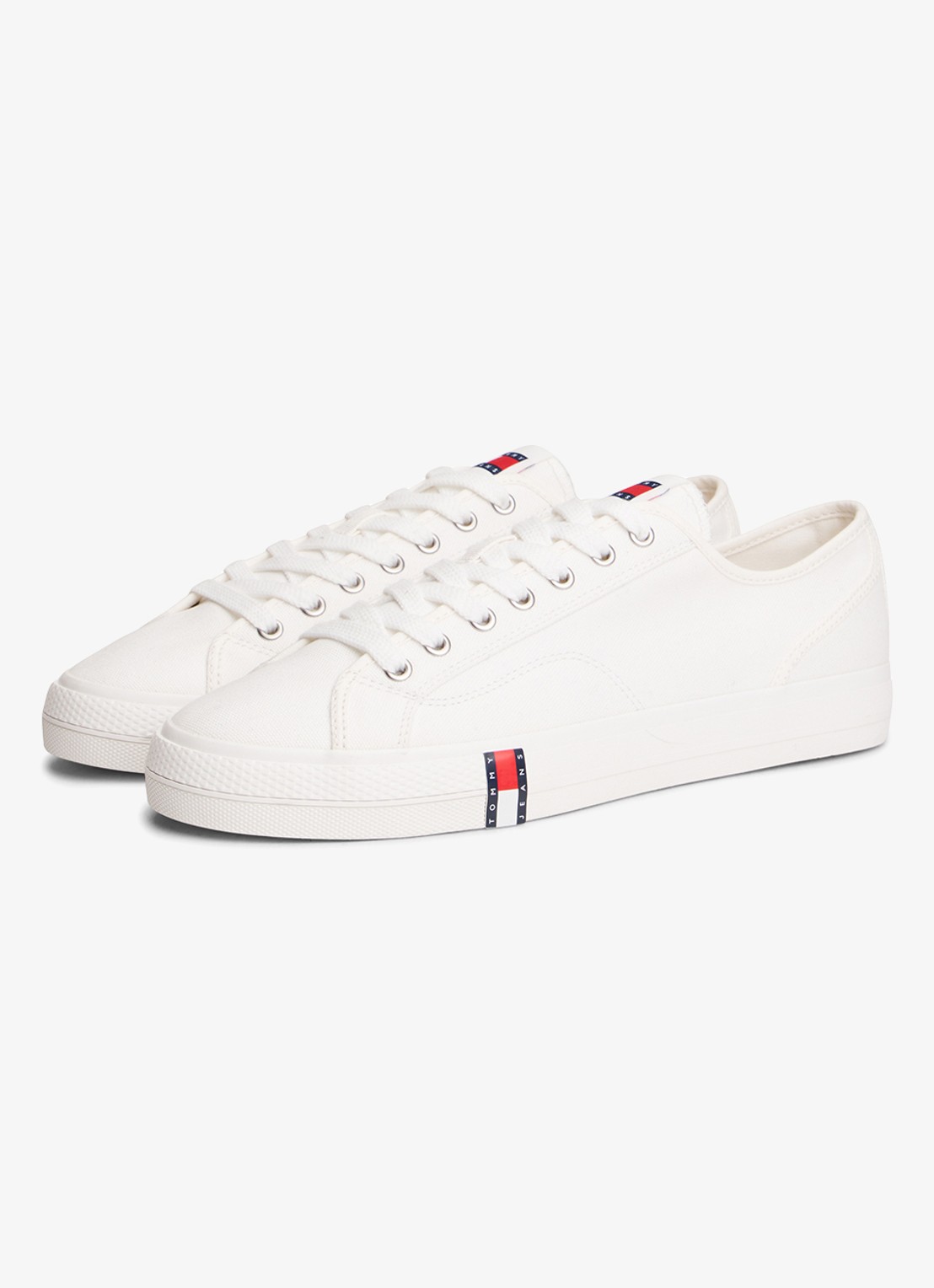Tommy Hilfiger Archive Vulc sneaker met doorgestikte details  - voorkant 2 beige