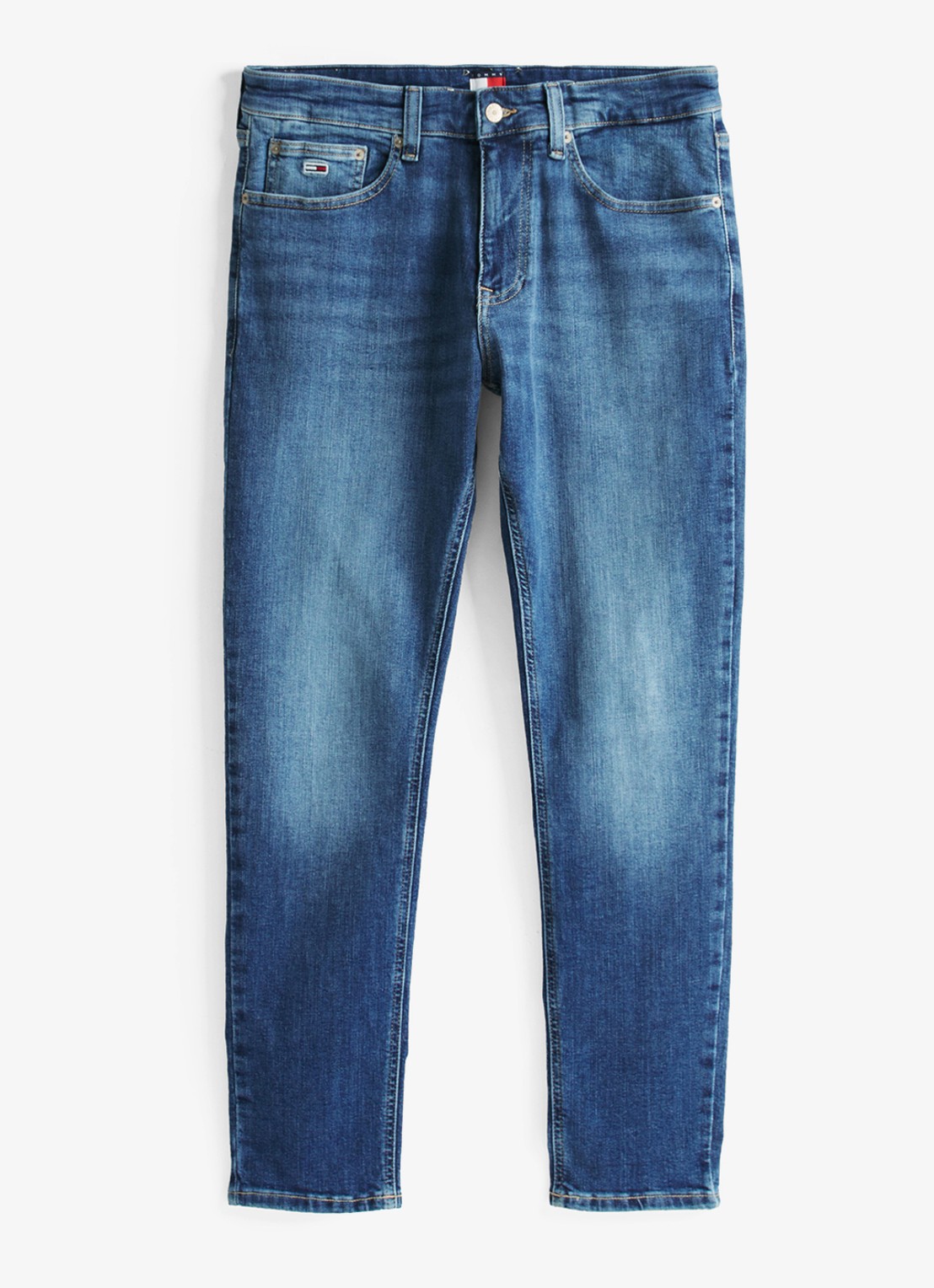 Tommy Hilfiger Austin slim fit jeans met medium wassing - voorkant 7 indigo