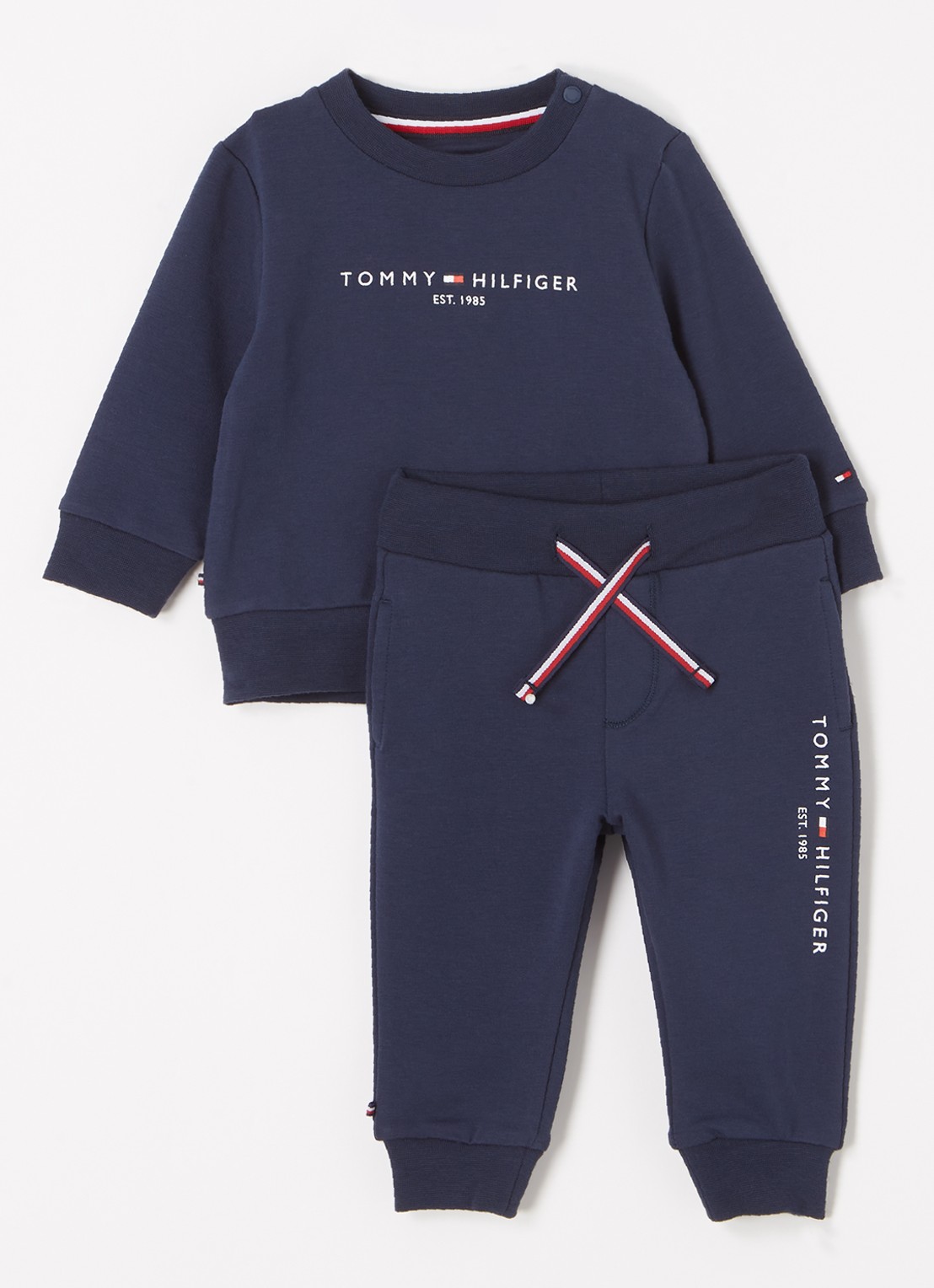 Tommy Hilfiger Babyset met sweater en joggingbroek 2-delig - voorkant donkerblauw