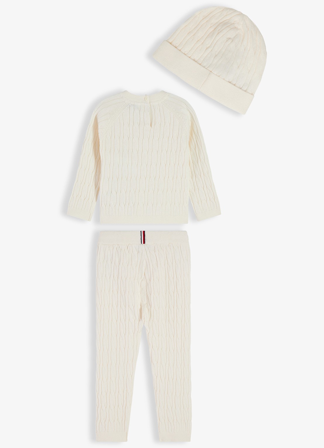 Tommy Hilfiger Babyset met trui, broek en muts 3-delig - detail 2 ivoor