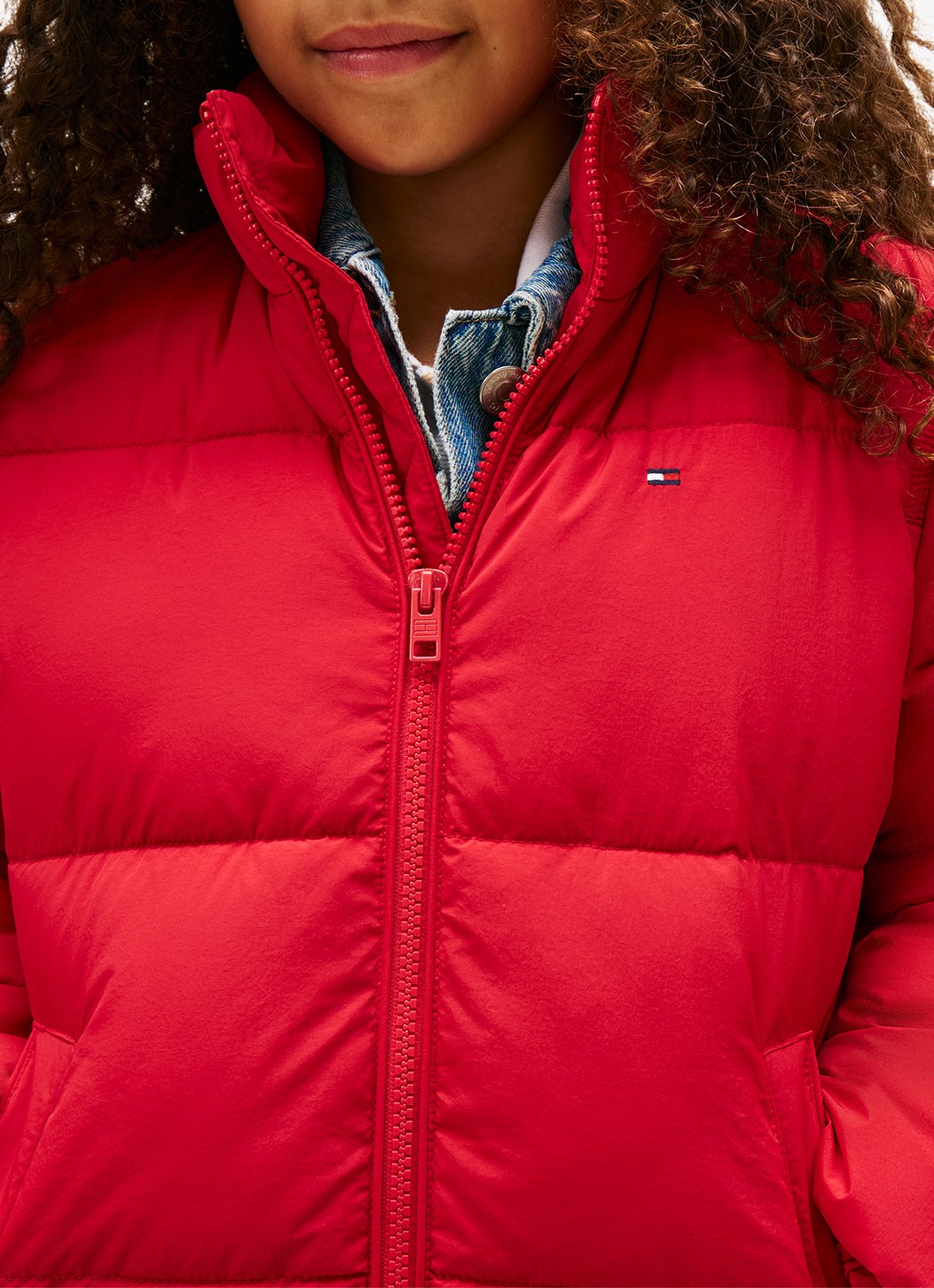 Tommy Hilfiger Back Flag puffer jas met logo - detail 7 rood