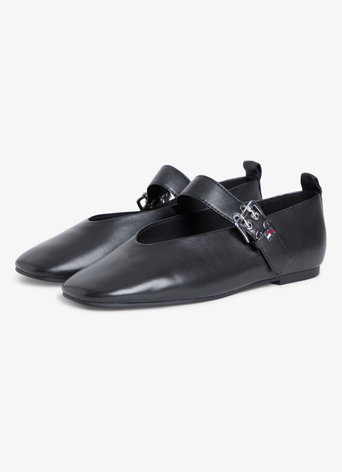 Tommy Hilfiger Ballerina van schapenleer - detail 3 zwart