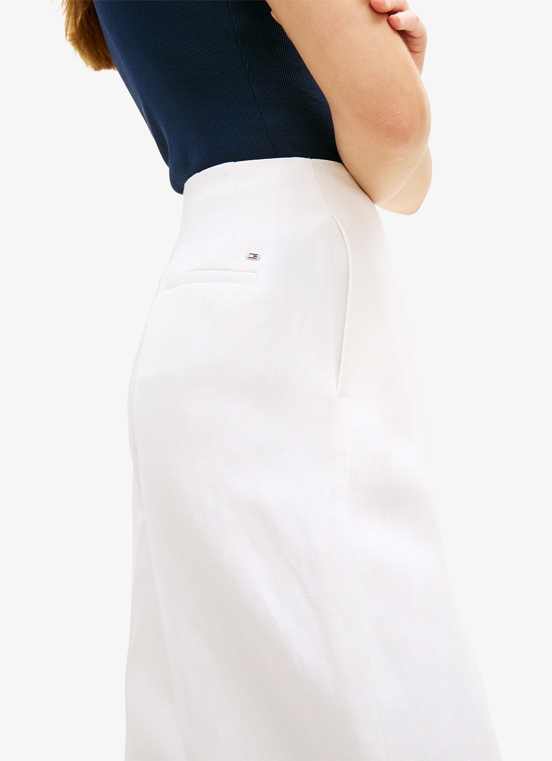 Tommy Hilfiger Barrel high waist pantalon in linnenblend - detail 5 wit