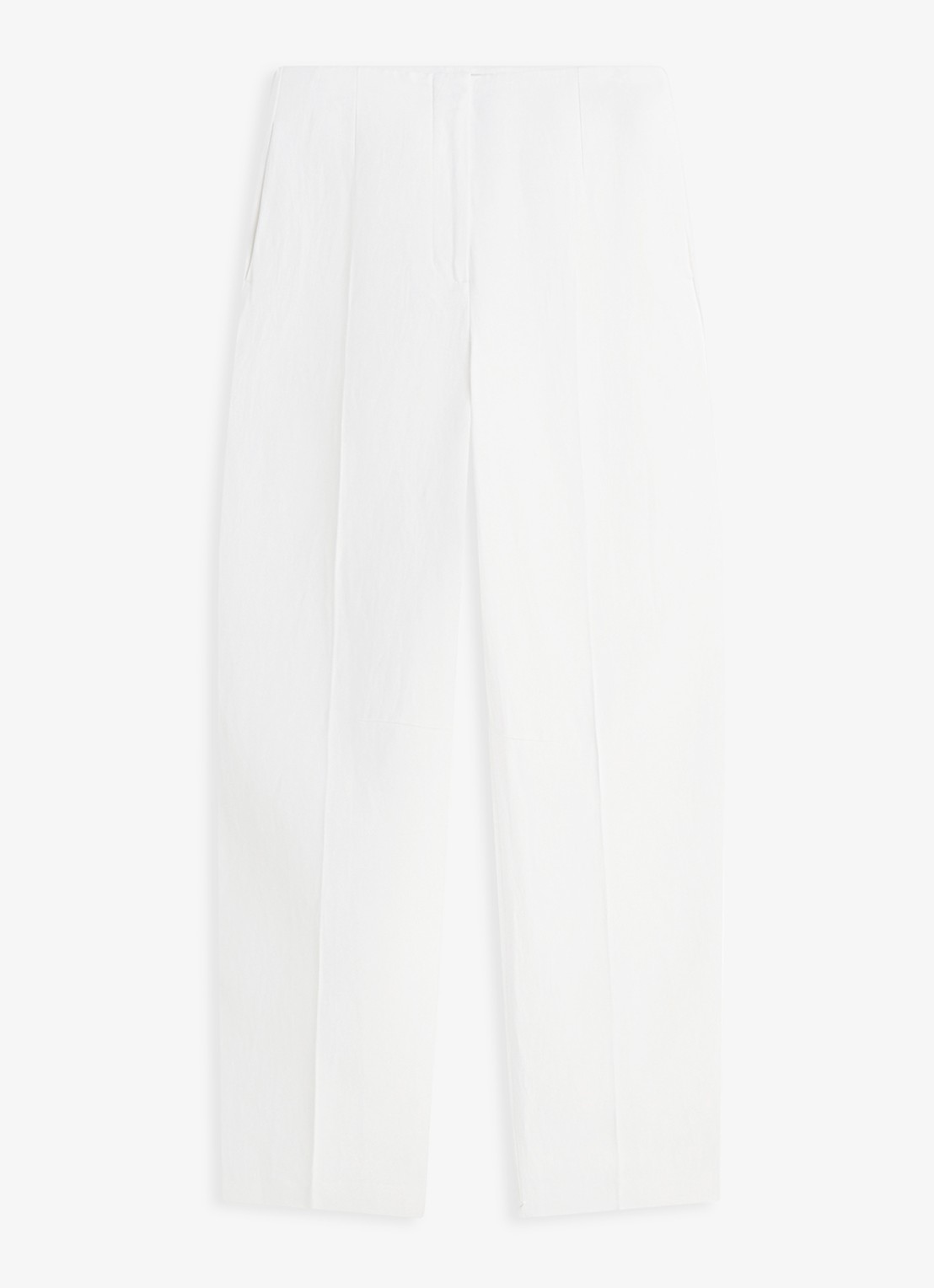 Tommy Hilfiger Barrel high waist pantalon in linnenblend - voorkant 2 wit
