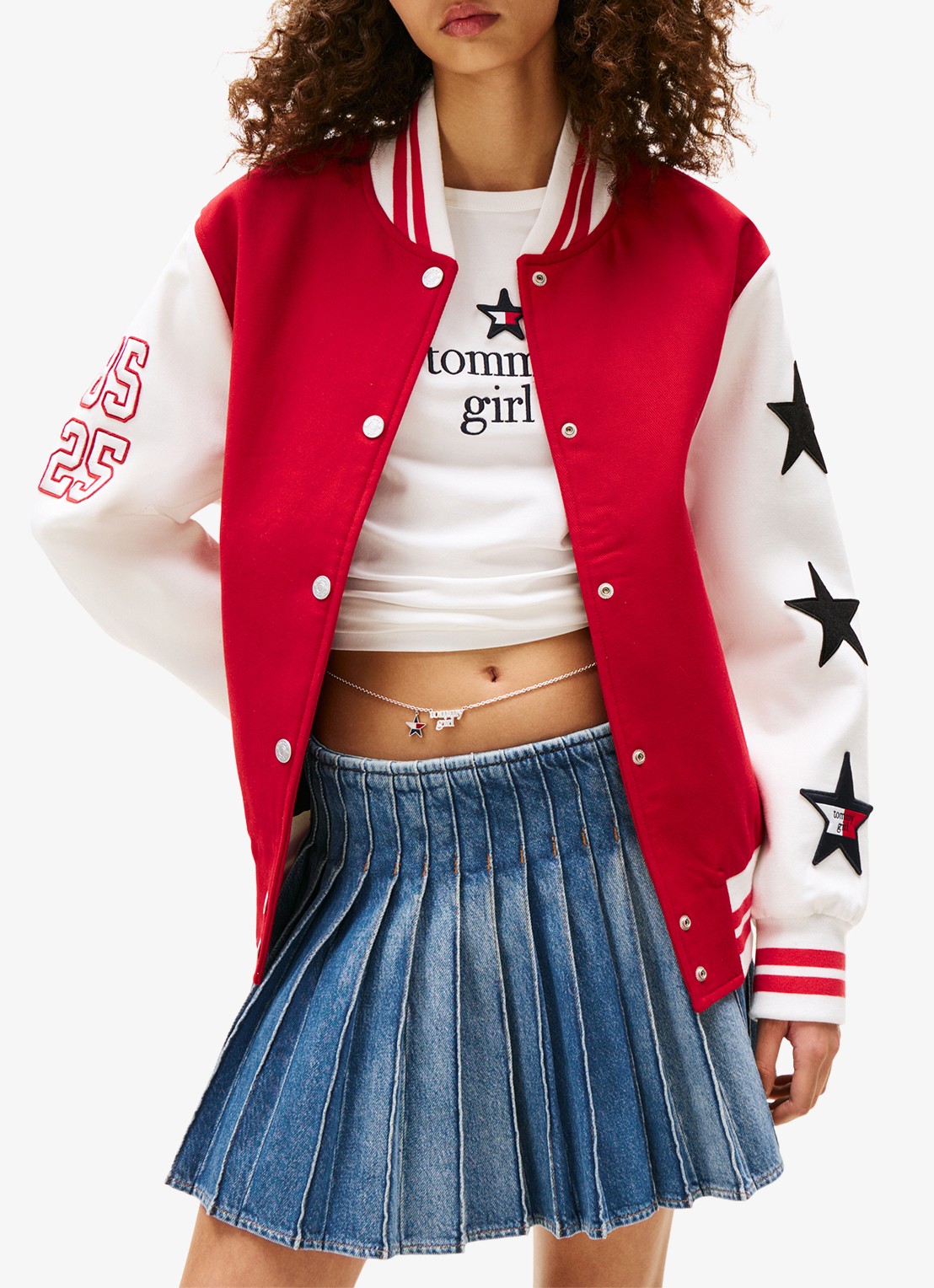 Tommy Hilfiger Baseball jack met steekzakken - detail rood