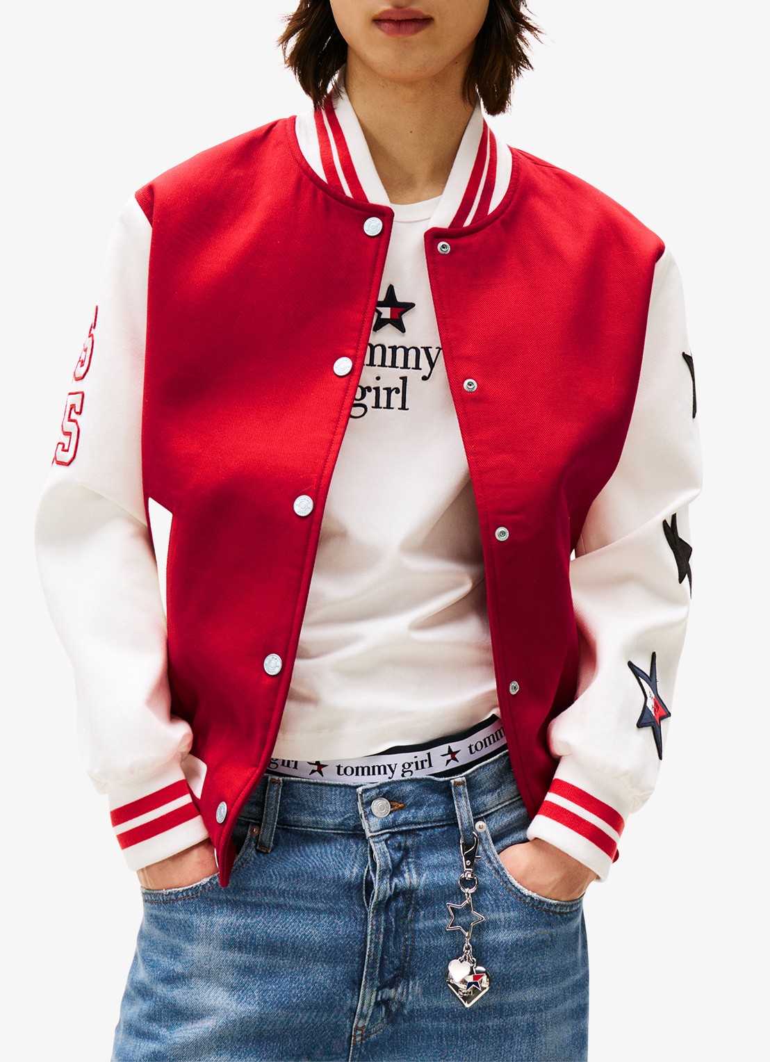 Tommy Hilfiger Baseball jack met steekzakken - detail 2 rood
