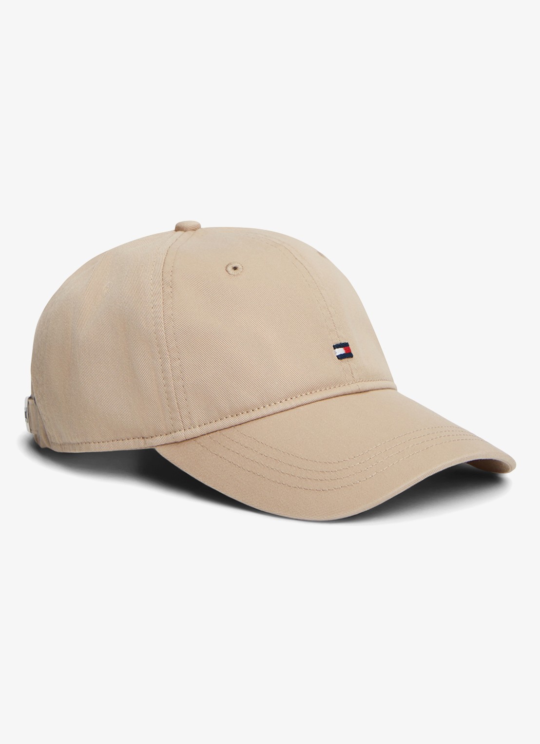 Tommy Hilfiger Baseball pet met logoborduring - voorkant 2 beige