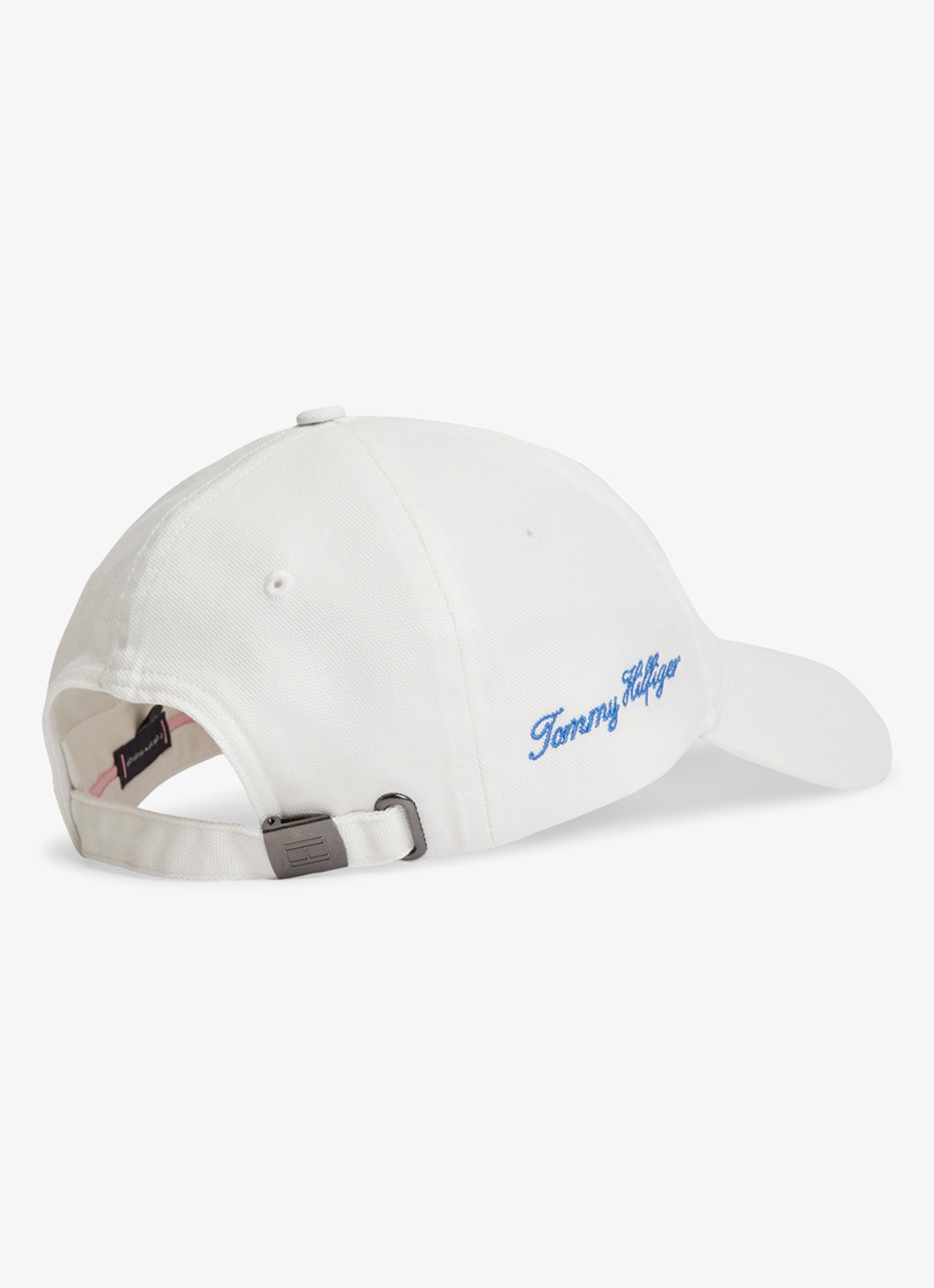 Tommy Hilfiger Baseball pet met logoborduring - voorkant 3 wit