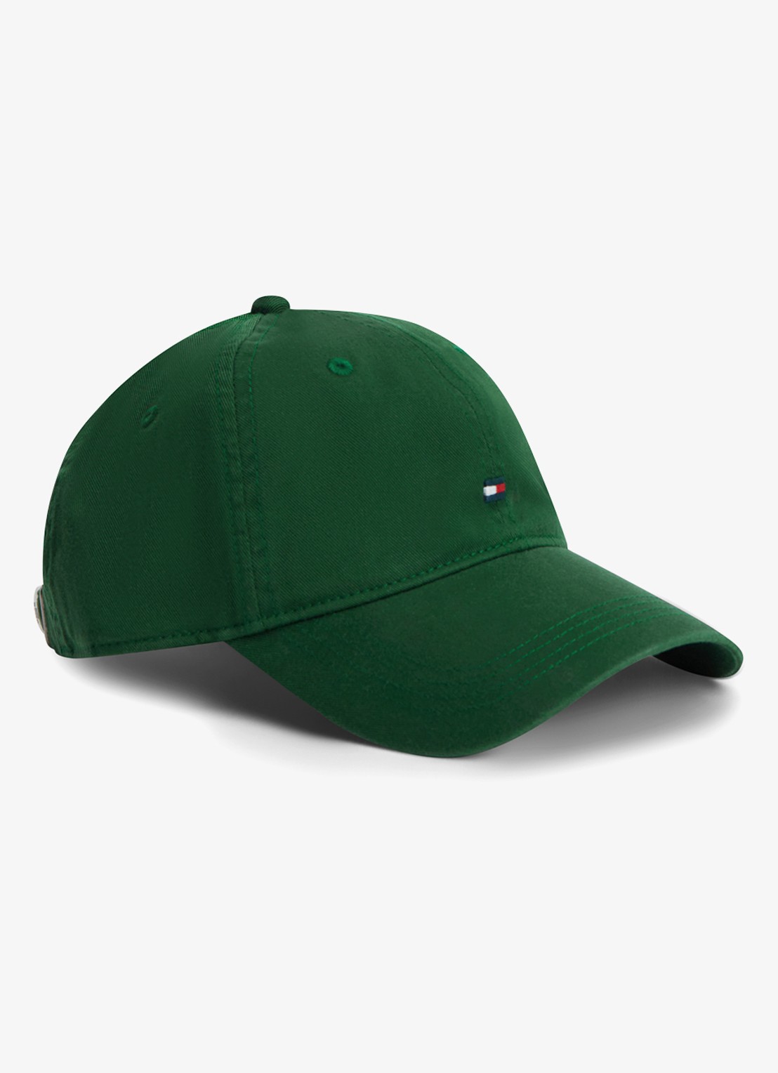 Tommy Hilfiger Baseball pet met logoborduring - voorkant 3 donkergroen