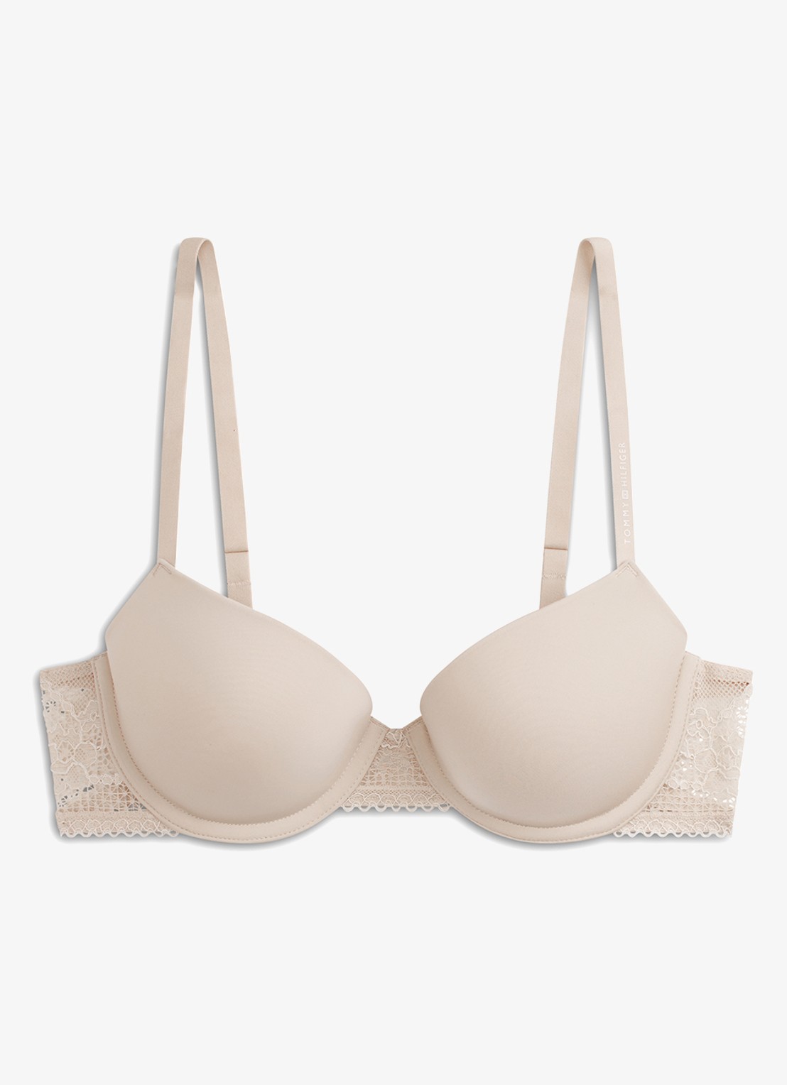 Tommy Hilfiger Beugel bh met kant - voorkant 3 beige