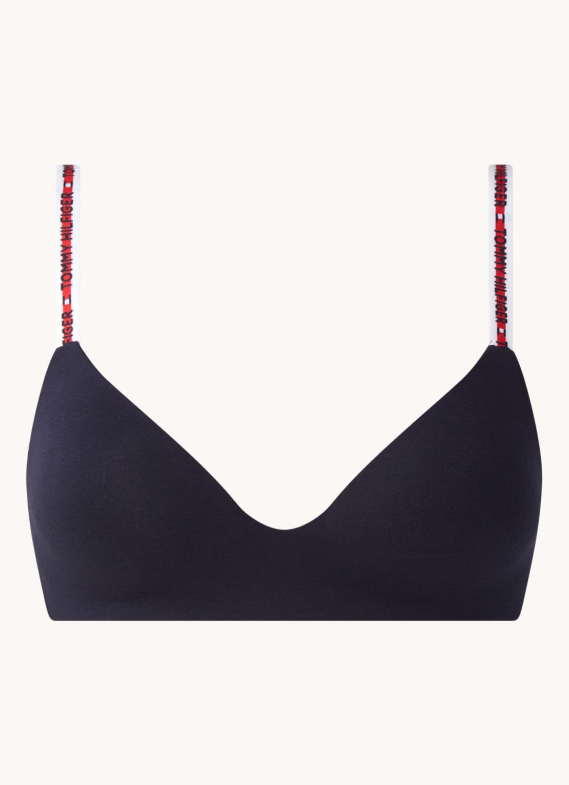 Tommy Hilfiger Bh zonder beugel met logoband - voorkant 2 blauw
