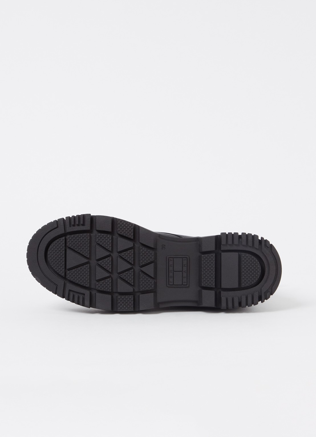 Tommy Hilfiger Biker boot van leer met plateauzool - detail 4 zwart