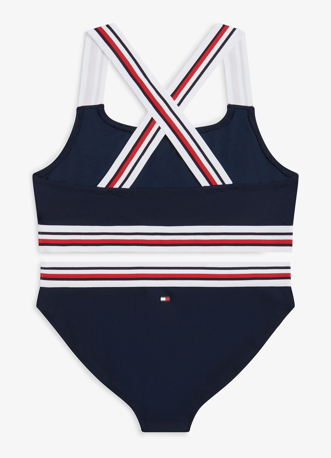 Tommy Hilfiger Bikiniset met gestreept detail - achterkant donkerblauw