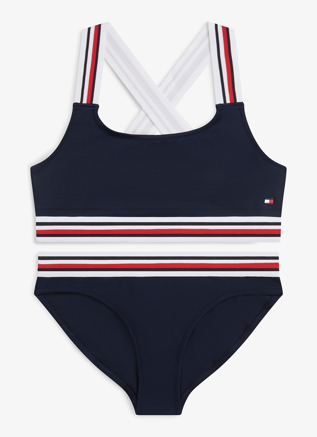 Tommy Hilfiger Bikiniset met gestreept detail - voorkant 2 donkerblauw