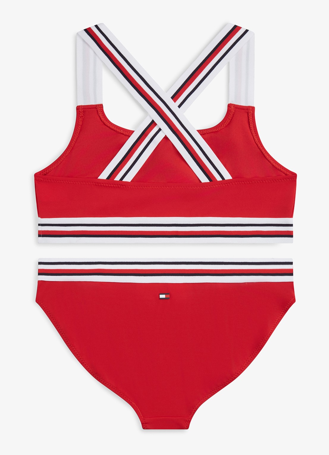 Tommy Hilfiger Bikiniset met gestreept detail - achterkant rood