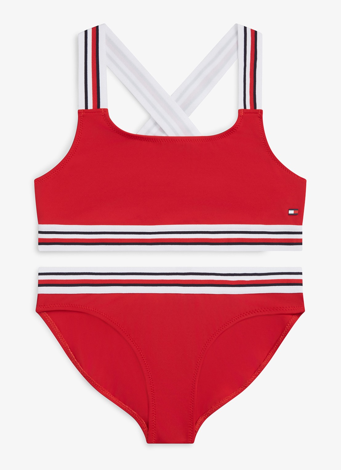 Tommy Hilfiger Bikiniset met gestreept detail - voorkant 2 rood