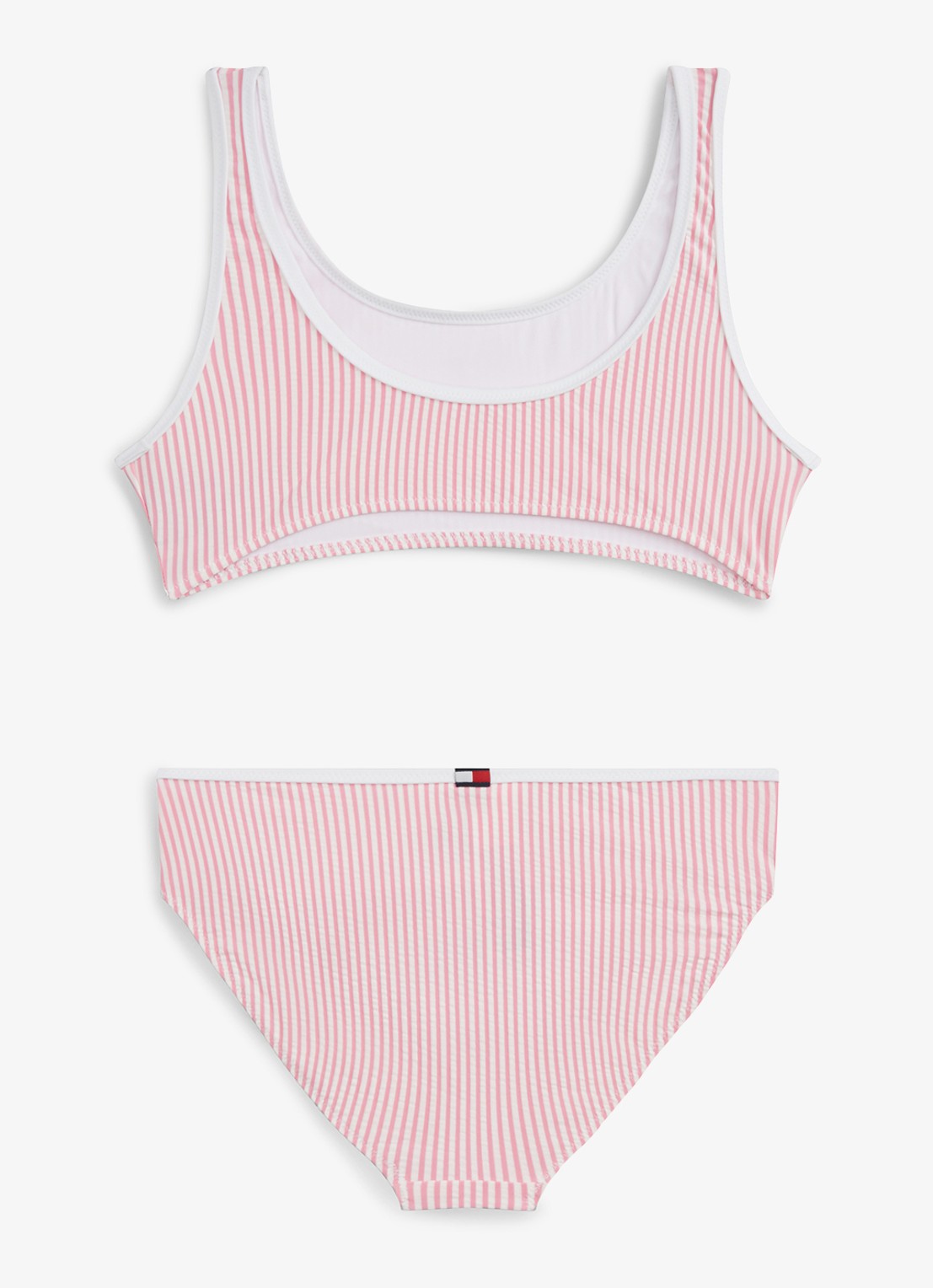 Tommy Hilfiger Bikiniset met structuur en streepprint - achterkant 2 lichtroze
