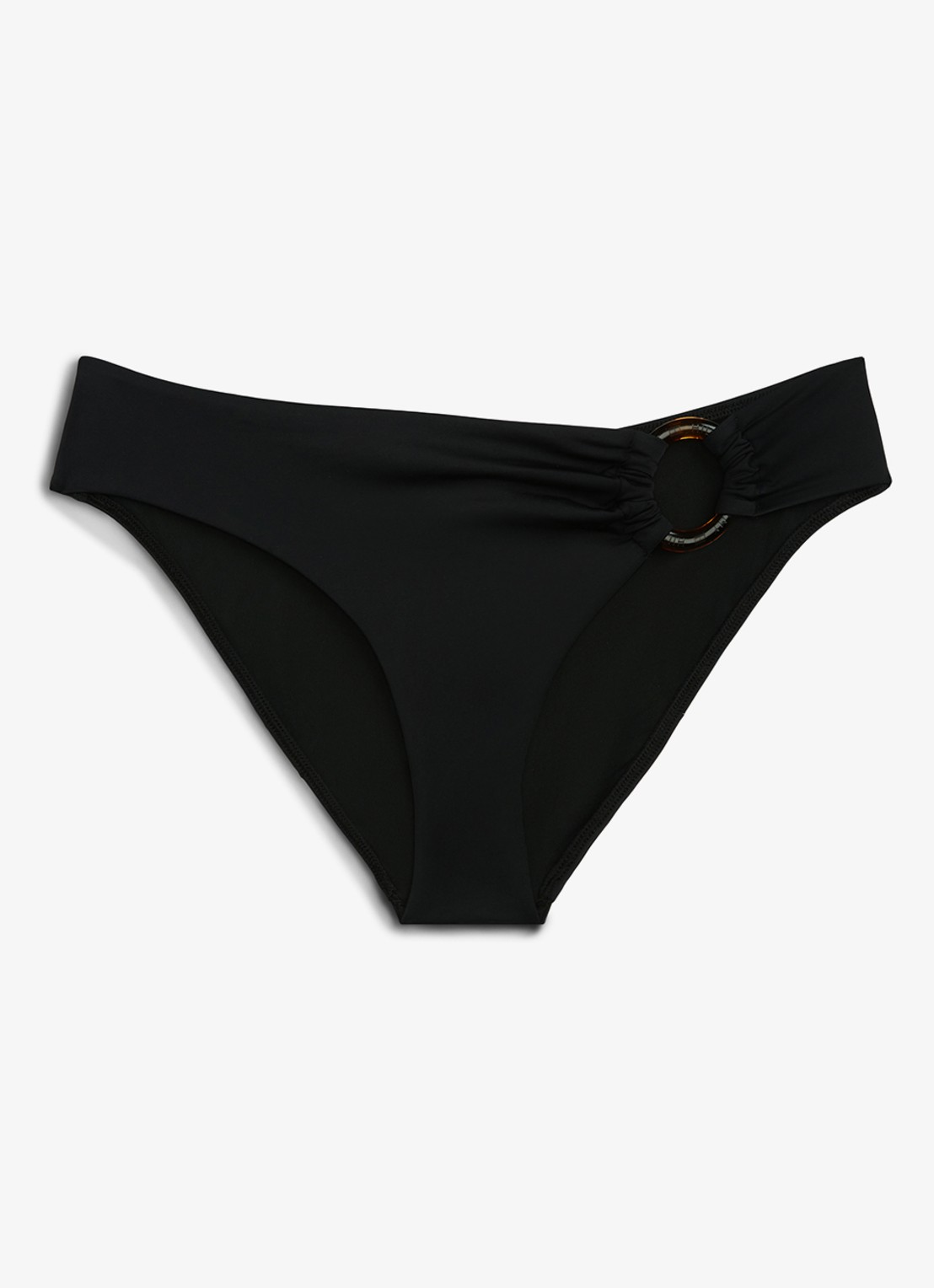 Tommy Hilfiger Bikinislip met ringdetail - voorkant zwart