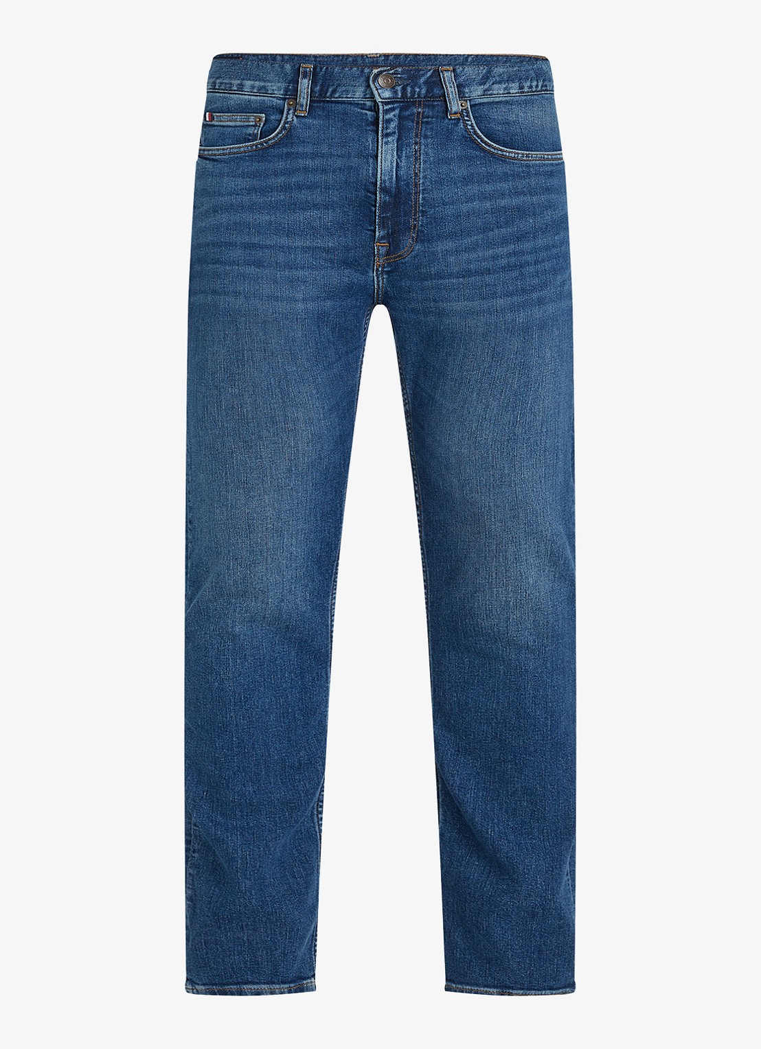 Tommy Hilfiger Bleecker slim fit jeans met donkere wassing - voorkant 3 indigo
