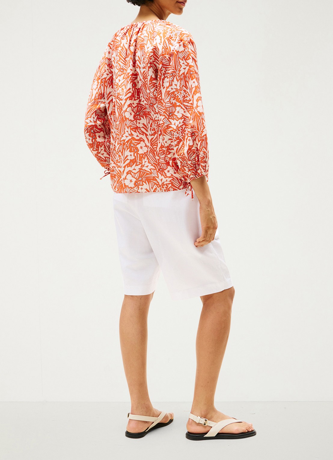 Tommy Hilfiger Blouse met bloemenprint - achterkant 3 oranje