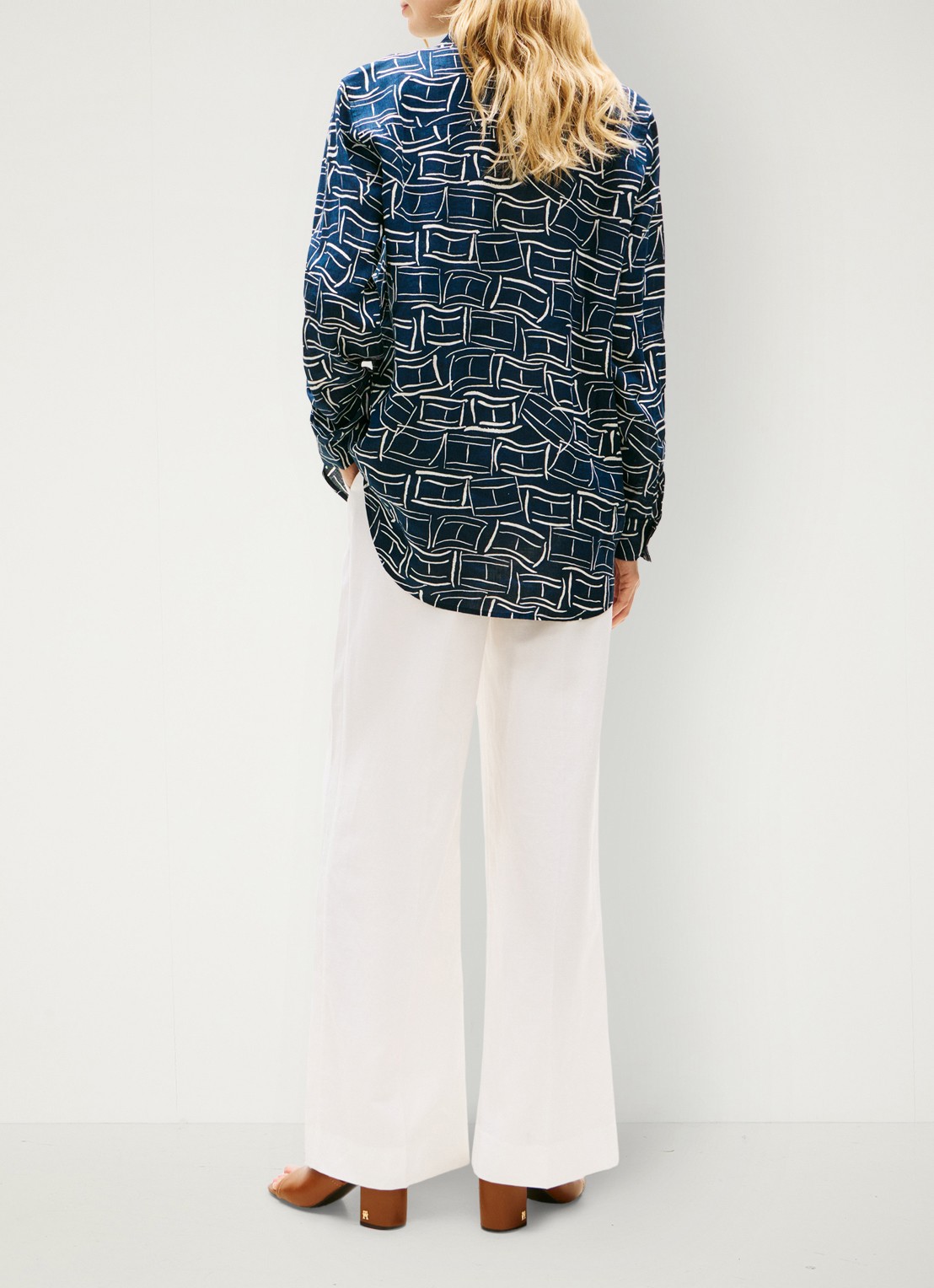 Tommy Hilfiger Blouse met grafische print - achterkant 3 donkerblauw