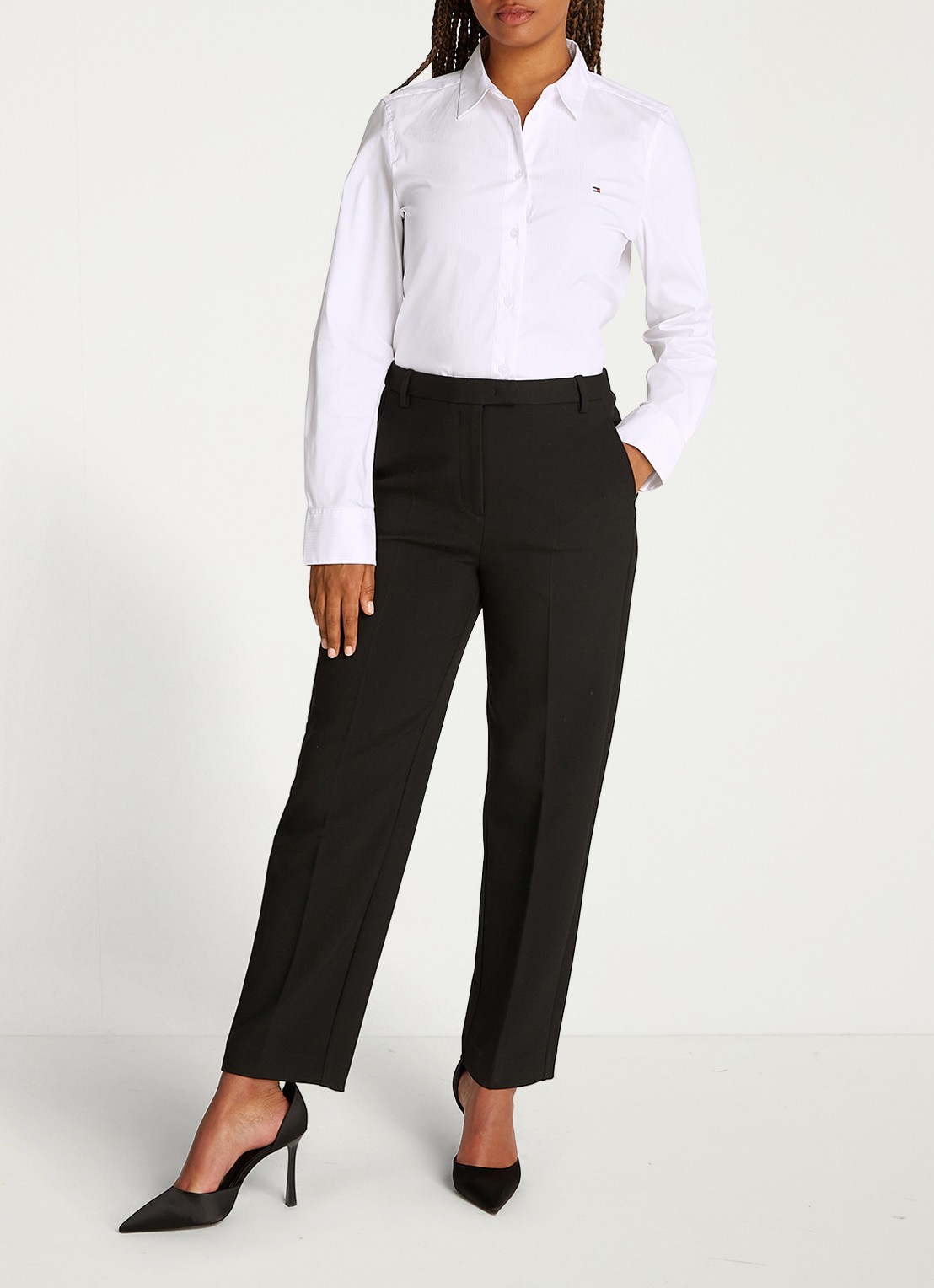Tommy Hilfiger Blouse met logo - voorkant 2 lichtroze