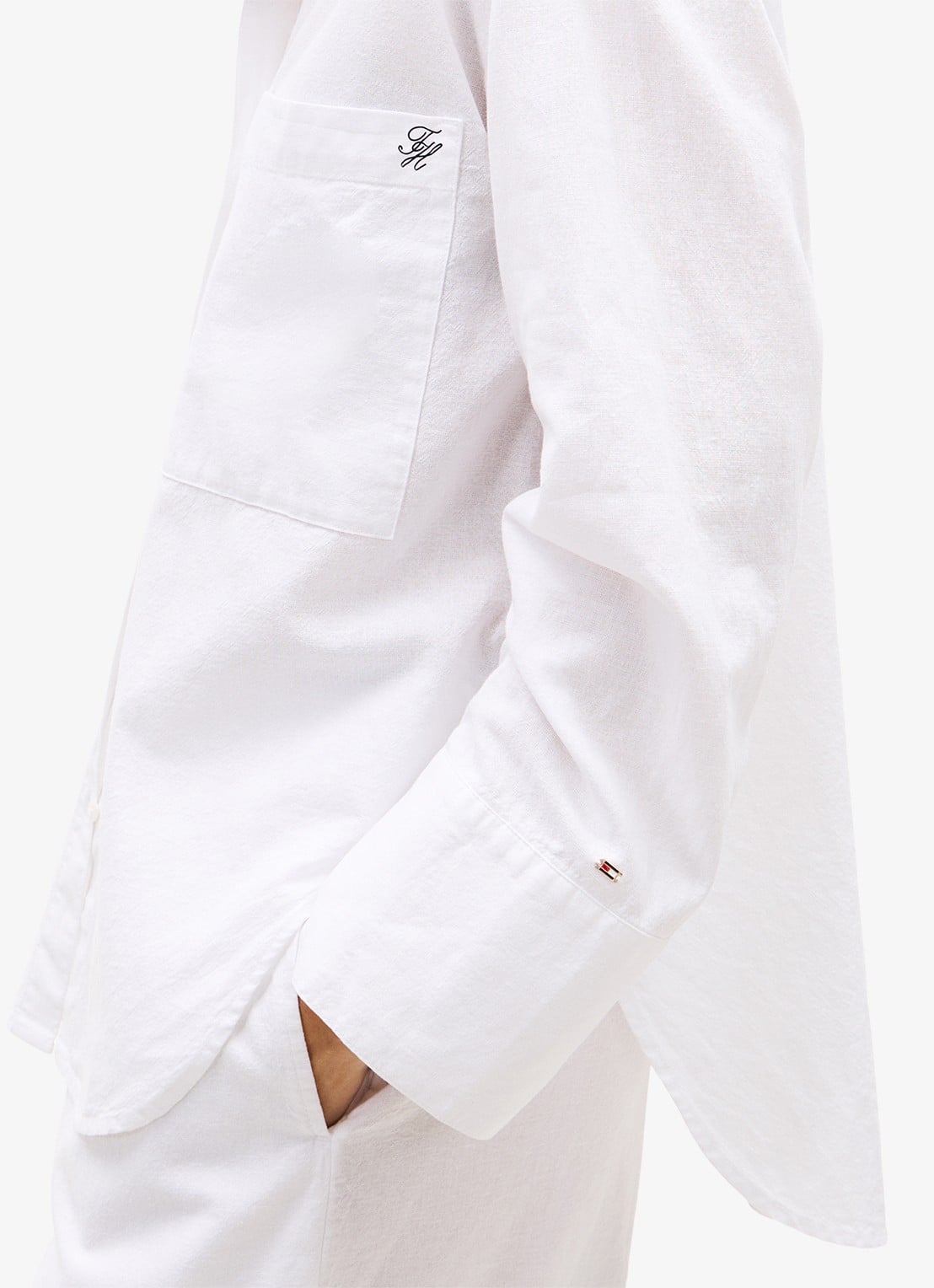 Tommy Hilfiger Blouse met logoborduring - detail 4 wit